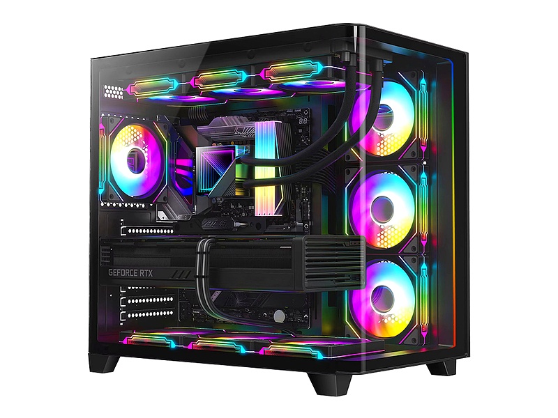 Dragos Ocean Curved Pro V2 7x Argb Fan USB 3.0 TypeC 750W 80+ ATX Oyuncu Bilgisayar Kasası Siyah