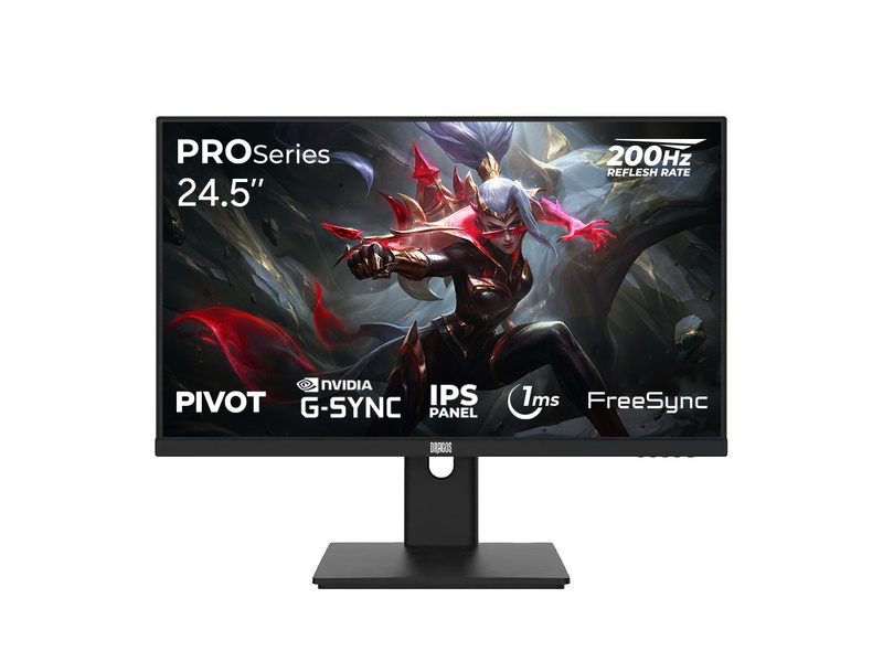 Dragos PROSeries P245FHD200 1ms FHD 200Hz 24.5 İnç FreeSync G-Sync IPS Pivot Oyuncu Monitörü