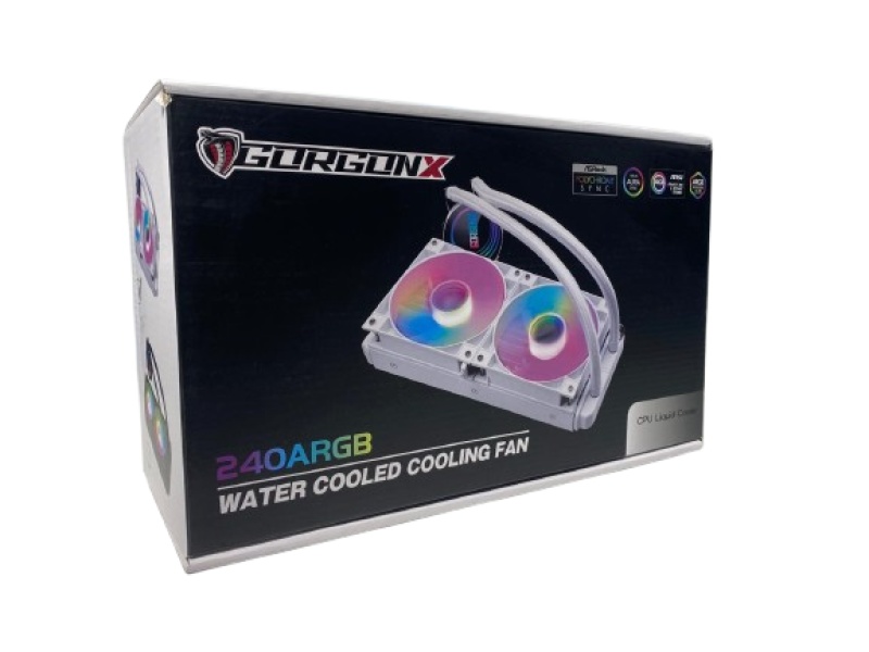 GORGONX EURYALE 240 ARGB Beyaz Sıvı Soğutma - Dual Fan - Ayna Pompa - Sessiz