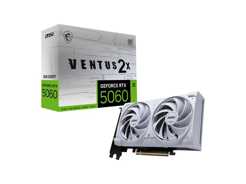 MSI GEFORCE RTX5060 8G VENTUS 2X OC WHITE 8GB GDDR7 128BIT 1XHDMI 3XDP Ekran Kartı