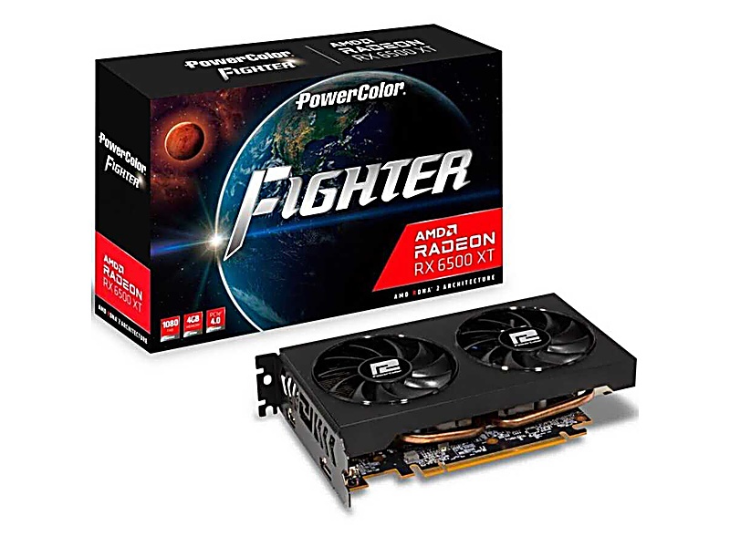 Powercolor Fighter RX6500XT OC Amd GDDR6 64Bit Hdmi Display Çift Fan 4GB Ekran Kartı